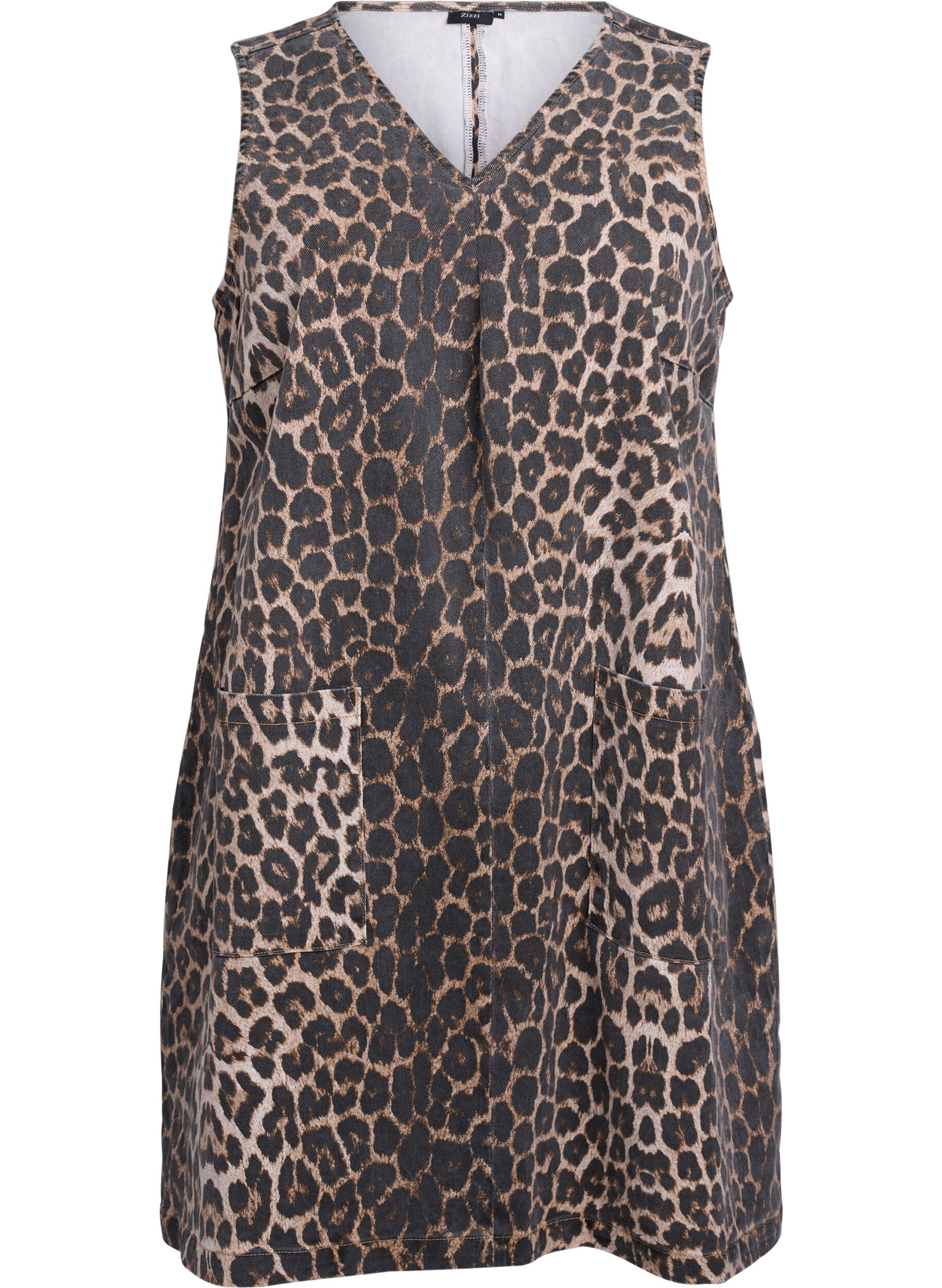 Taskumekko leopardikuvioinnilla ja taskuilla