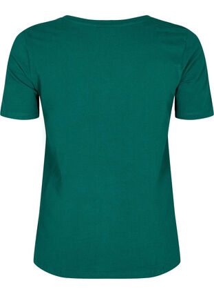 Yksivärinen perus t-paita puuvillasta, Evergreen, Packshot image number 1