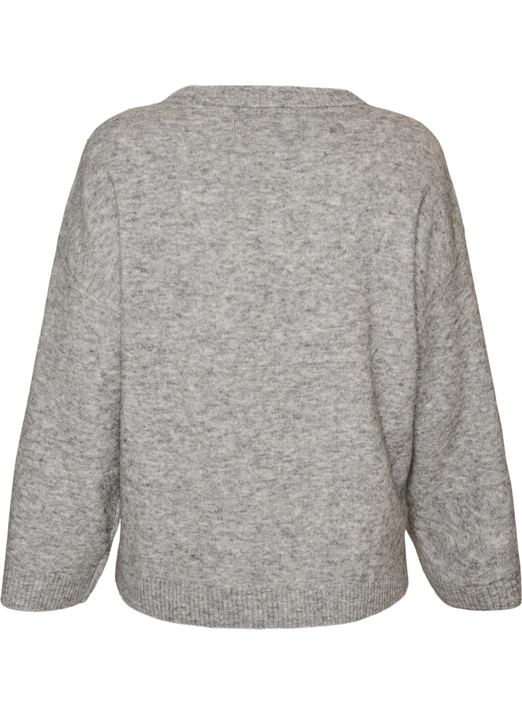 ZizziV&auml;lj&auml; neulepusero alpakanvillaa ja villaa, Harmaa, Packshot image number 1