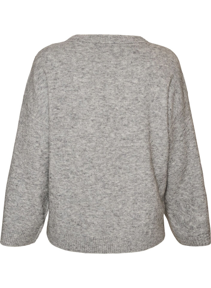 V&auml;lj&auml; neulepusero alpakanvillaa ja villaa, Harmaa, Packshot image number 1