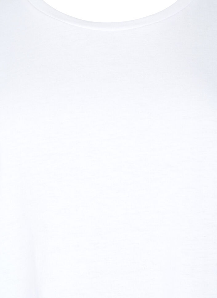 Lyhythihainen puuvillasekoite t-paita, Valkoinen, Packshot image number 2