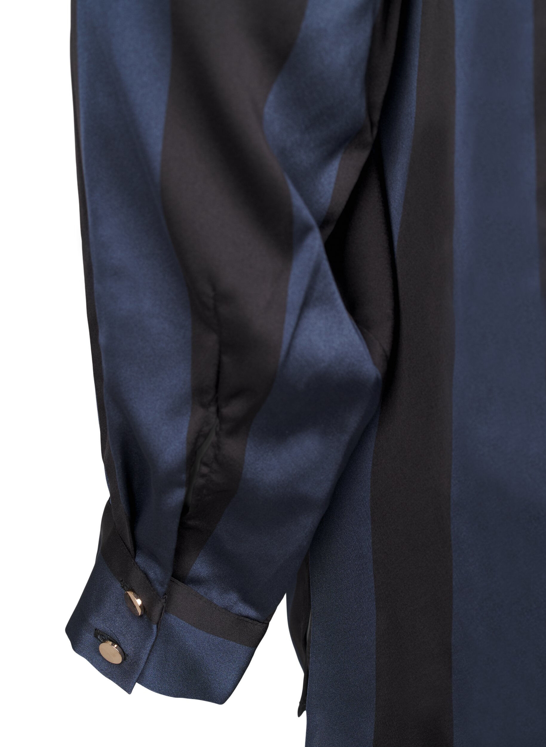 Zizzi Raidallinen satiinipaita, Spellbound w. Black, Packshot image number 4