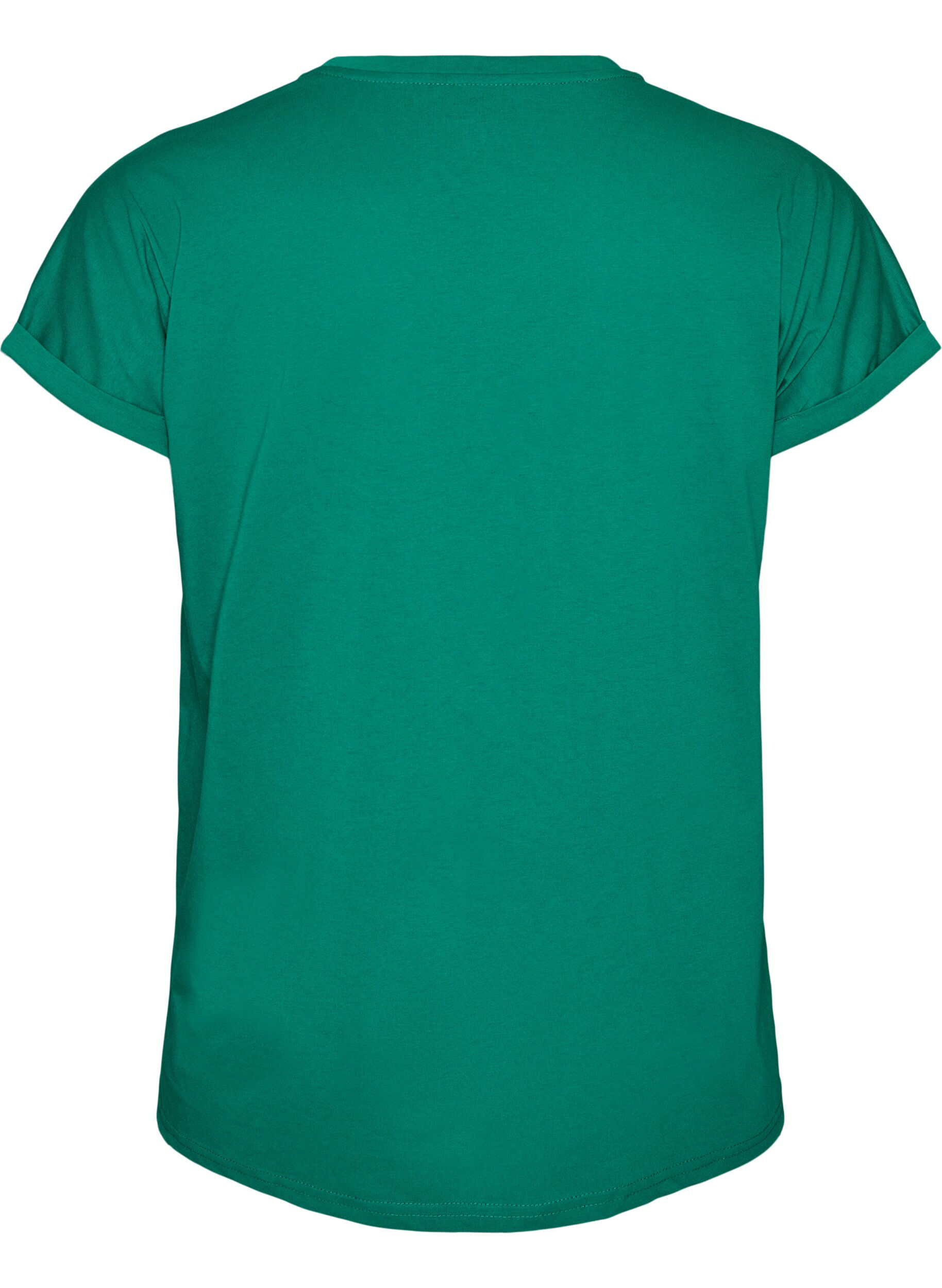 ZizziLyhythihainen t-paita puuvillasekoitteesta, Vihre&auml;, Packshot image number 1