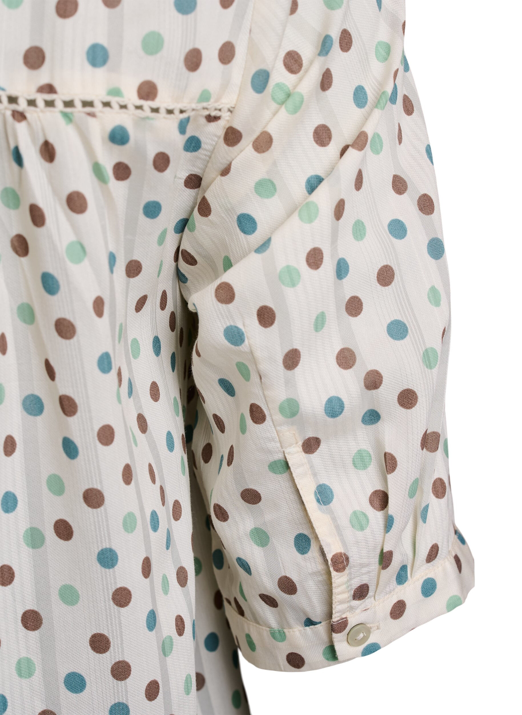 Zizzi Lyhyt viskoosimekko pitsisomisteella ja A-linjaisella leikkauksella, Valkoinen, Packshot image number 3