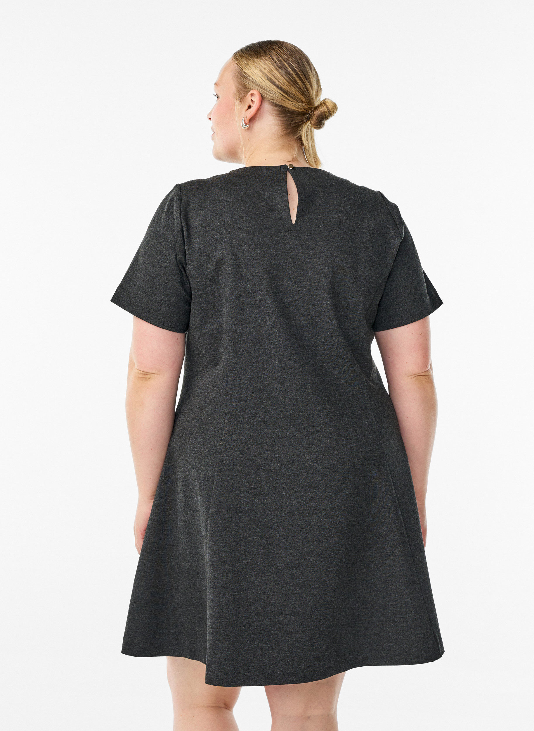 ZizziLyhyt A-linjainen trikoomekko, Harmaa, Model image number 2