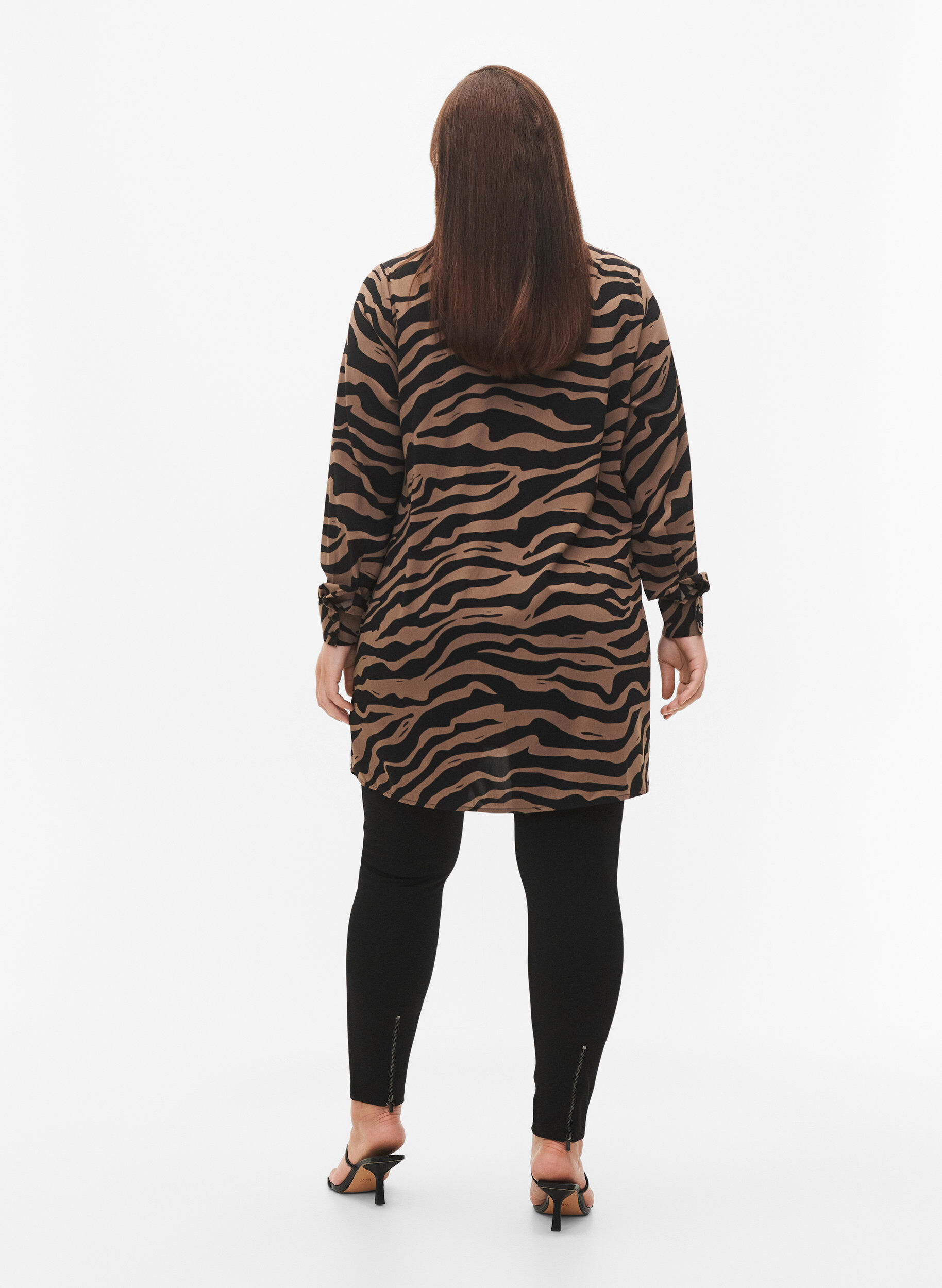 Zizzi Leggingsit vetoketjulla, Black, Model image number 1