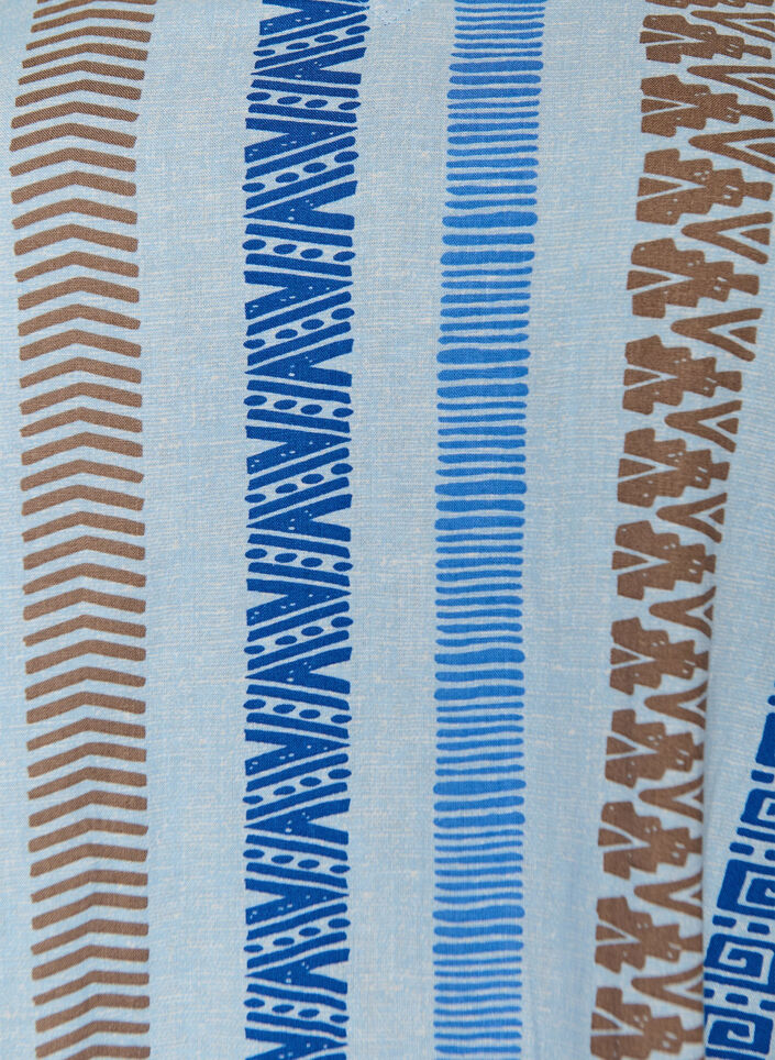 Lyhyt mekko pellavasta ja viskoosista, 3/4-hihoilla, Sininen, Packshot image number 2