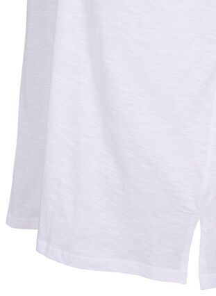 Yksivärinen oversize t-paita v-pääntiellä, Bright White, Packshot image number 3