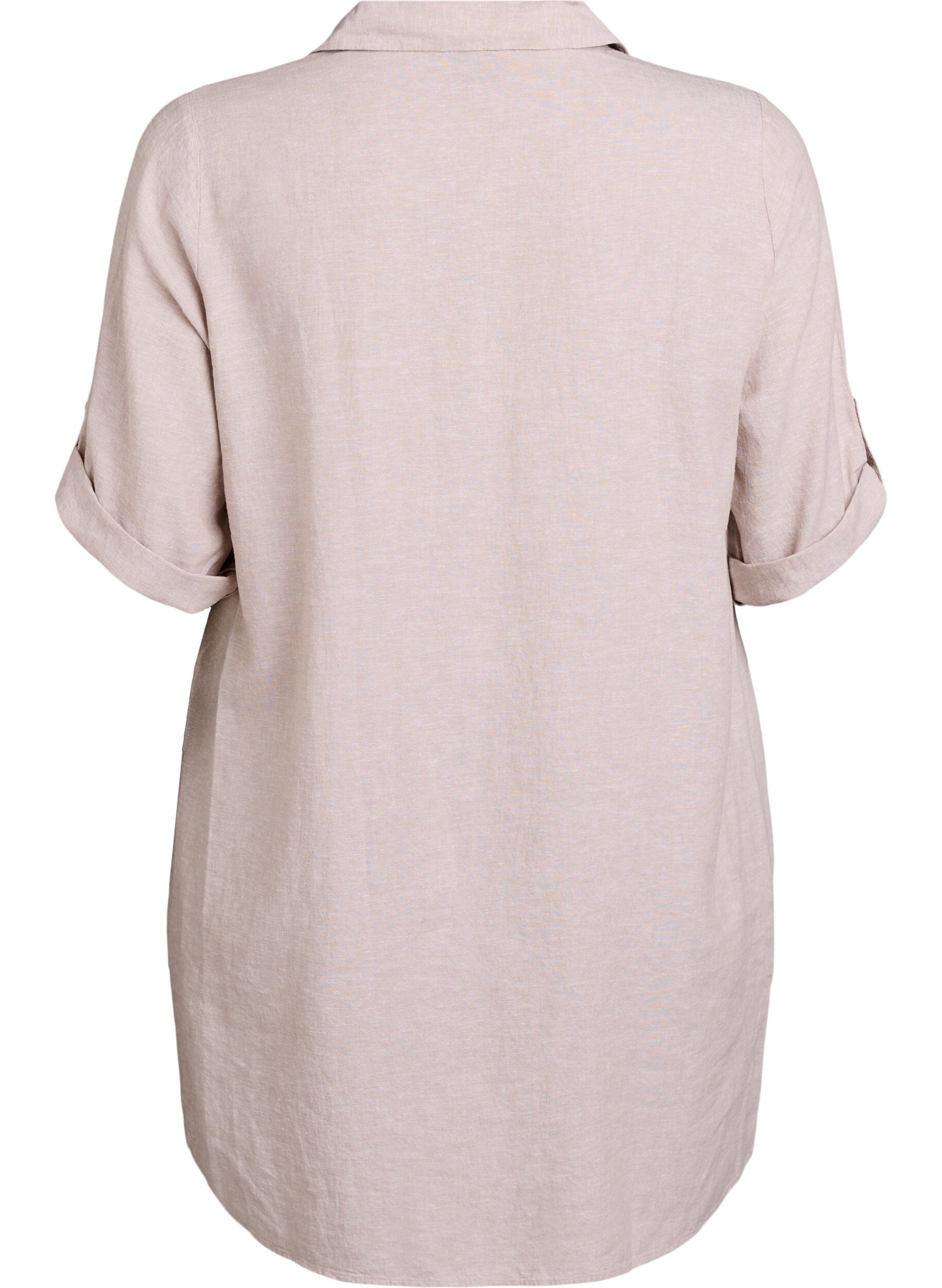 ZizziA-mallinen tunika pellavaa ja viskoosia, Beige, Packshot image number 1