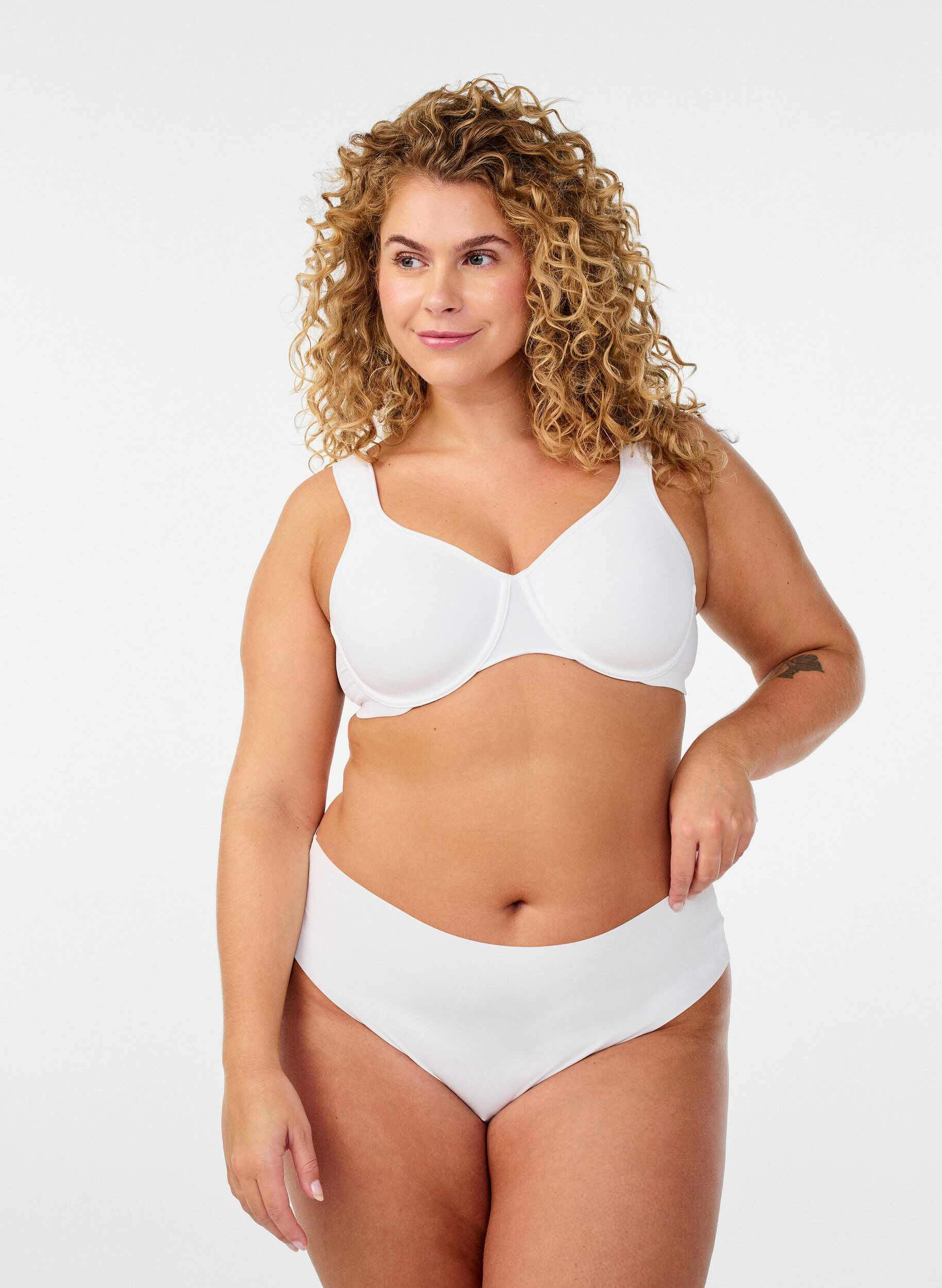 ZizziMinimoi rintaliivit topatuilla olkaimilla, Valkoinen, Model image number 1
