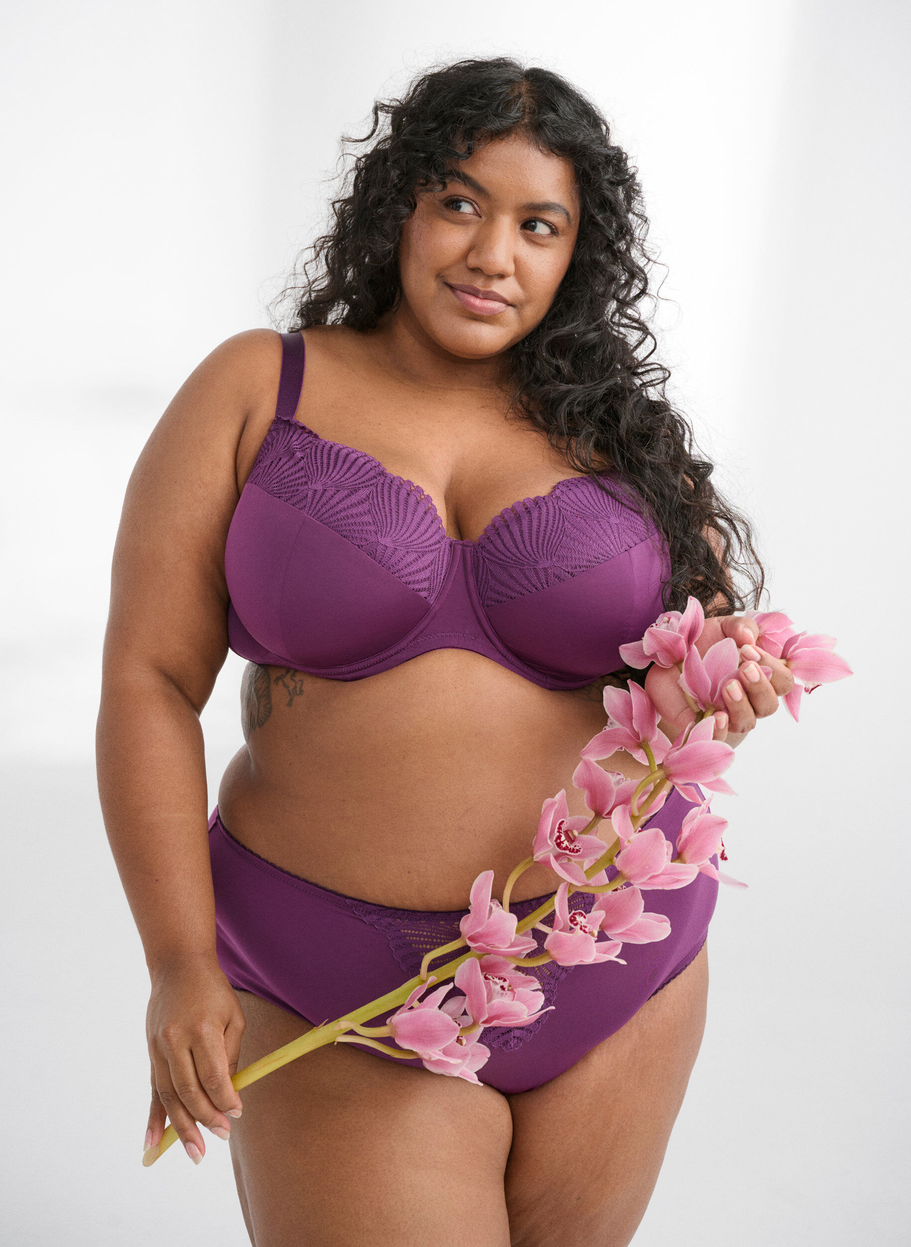 Zizzi Topatut rintaliivit, joissa on pitsiyksityiskohta, Tumma Bordeaux, Image image number 0