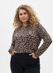 Pitk&auml;hihainen pusero leopardikuosilla, Ruskea, Model image number 0