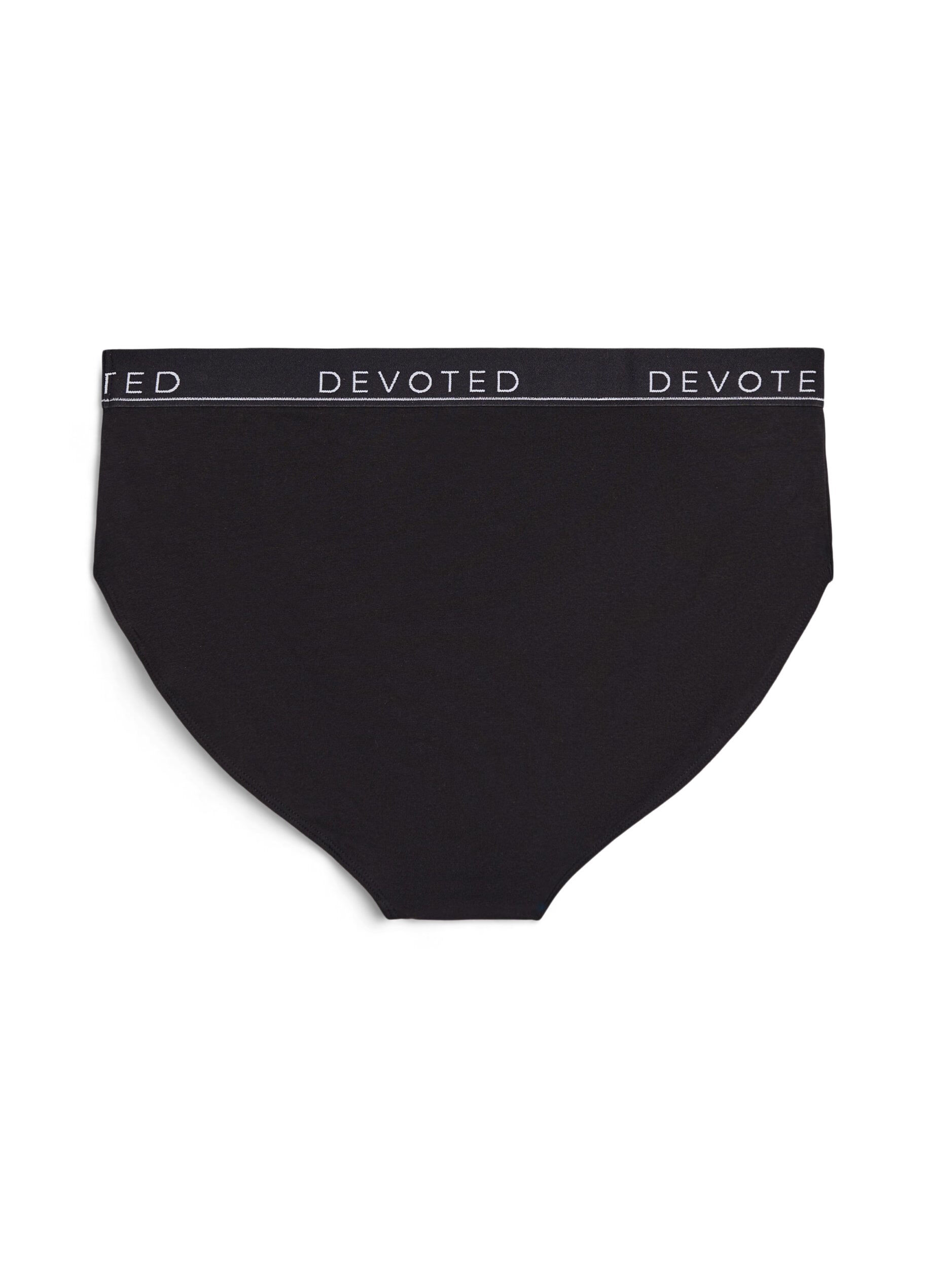 Zizzi Puuvillaiset alushousut normaalilla vy&ouml;t&auml;r&ouml;ll&auml;, Musta, Packshot image number 1