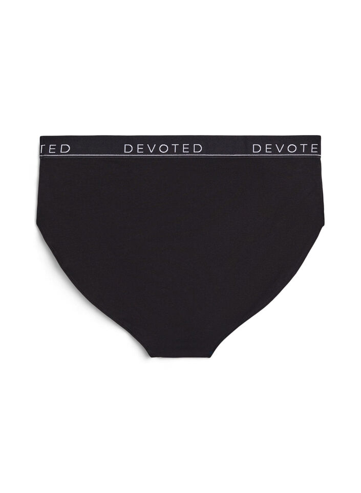 Puuvillaiset alushousut normaalilla vy&ouml;t&auml;r&ouml;ll&auml;, Musta, Packshot image number 1