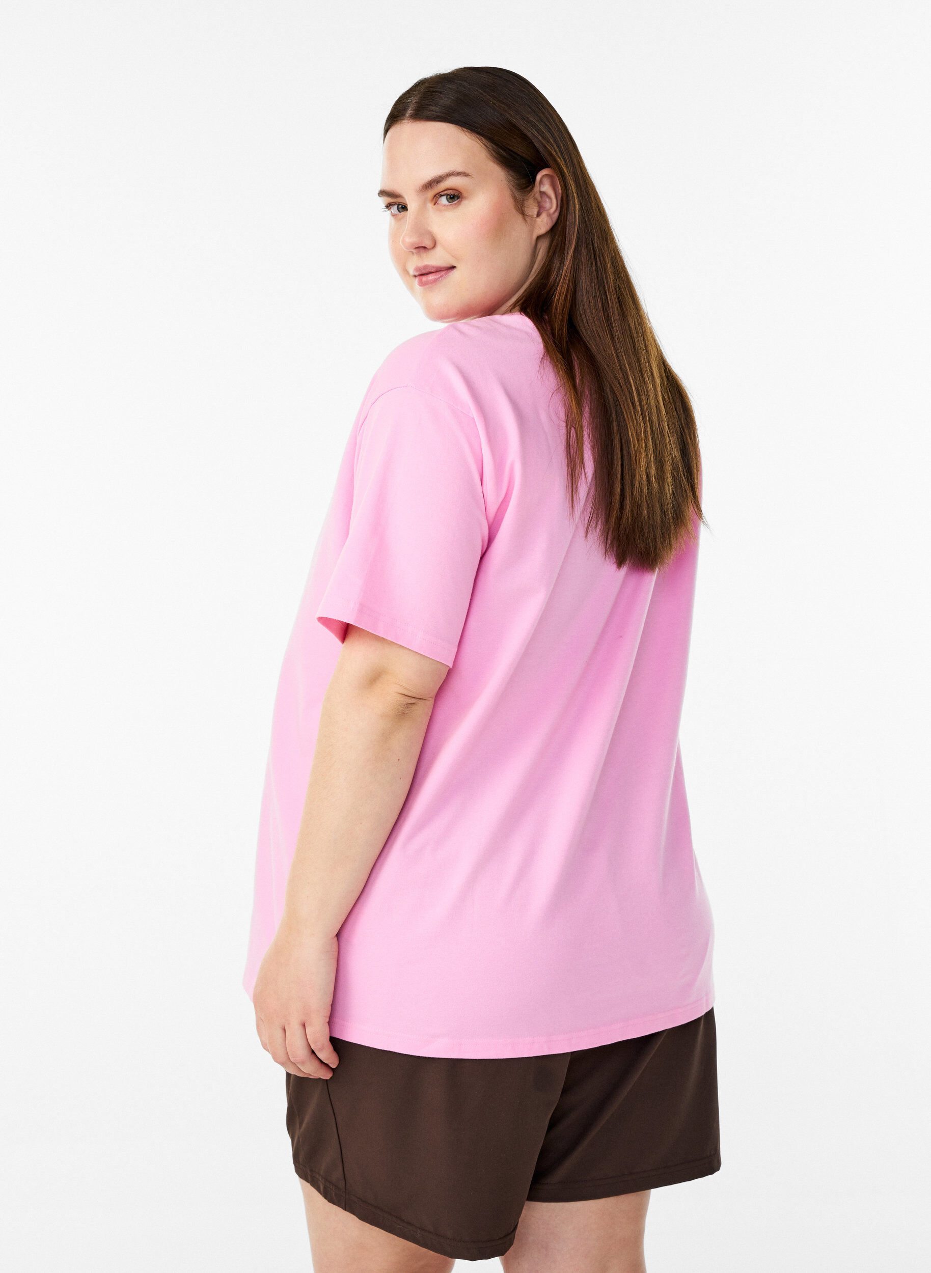 ZizziUrheilullinen t-paita luomupuuvillasta, Vaaleanpunainen, Model image number 2