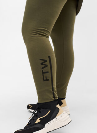 Puuvillaiset legginssit printillä, Ivy Green, Model image number 2