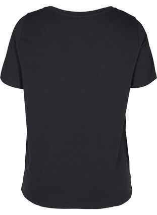 Puuvillainen t-paita niiteillä, Black , Packshot image number 1