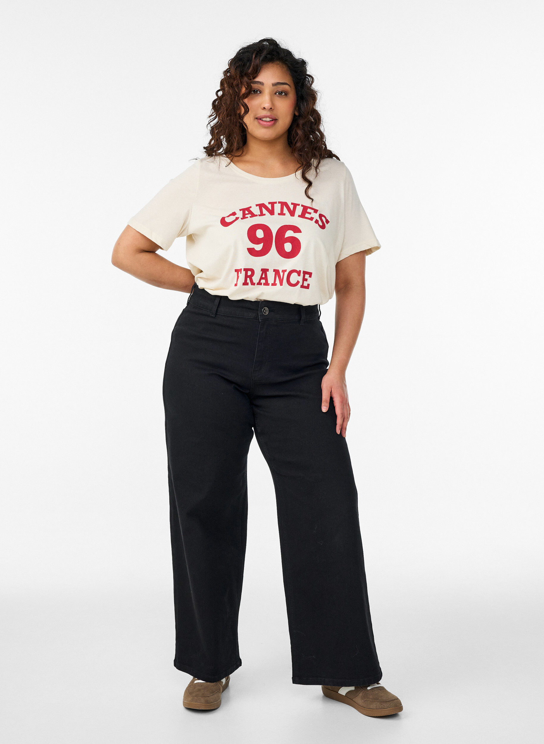 ZizziT-paita printill&auml;, Vanilja, Model image number 1