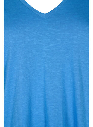 Lyhythihainen perus t-paita v-pääntiellä, Provence , Packshot image number 2