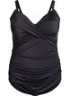 Kaariollinen uimapuku rypytysdetaljilla, Musta, Packshot image number 0