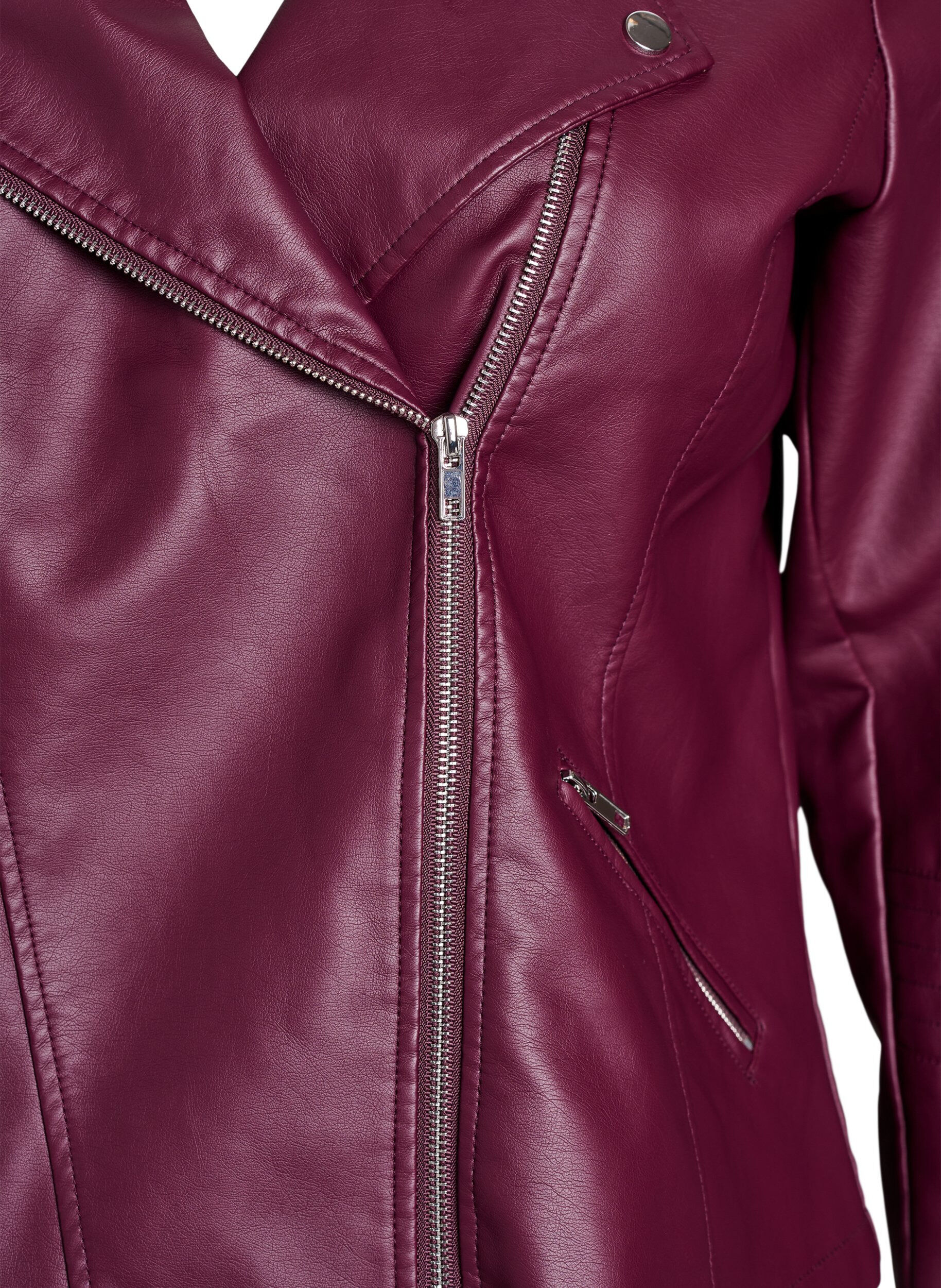 ZizziKeinonahkainen biker-takki, Punainen, Packshot image number 2