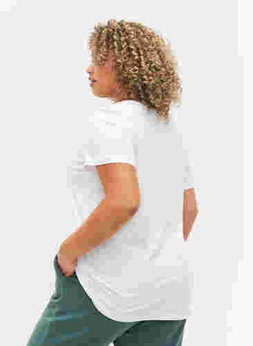 Puuvillainen t-paita treeniin painatuksella, White w. inhale logo, Model image number 1