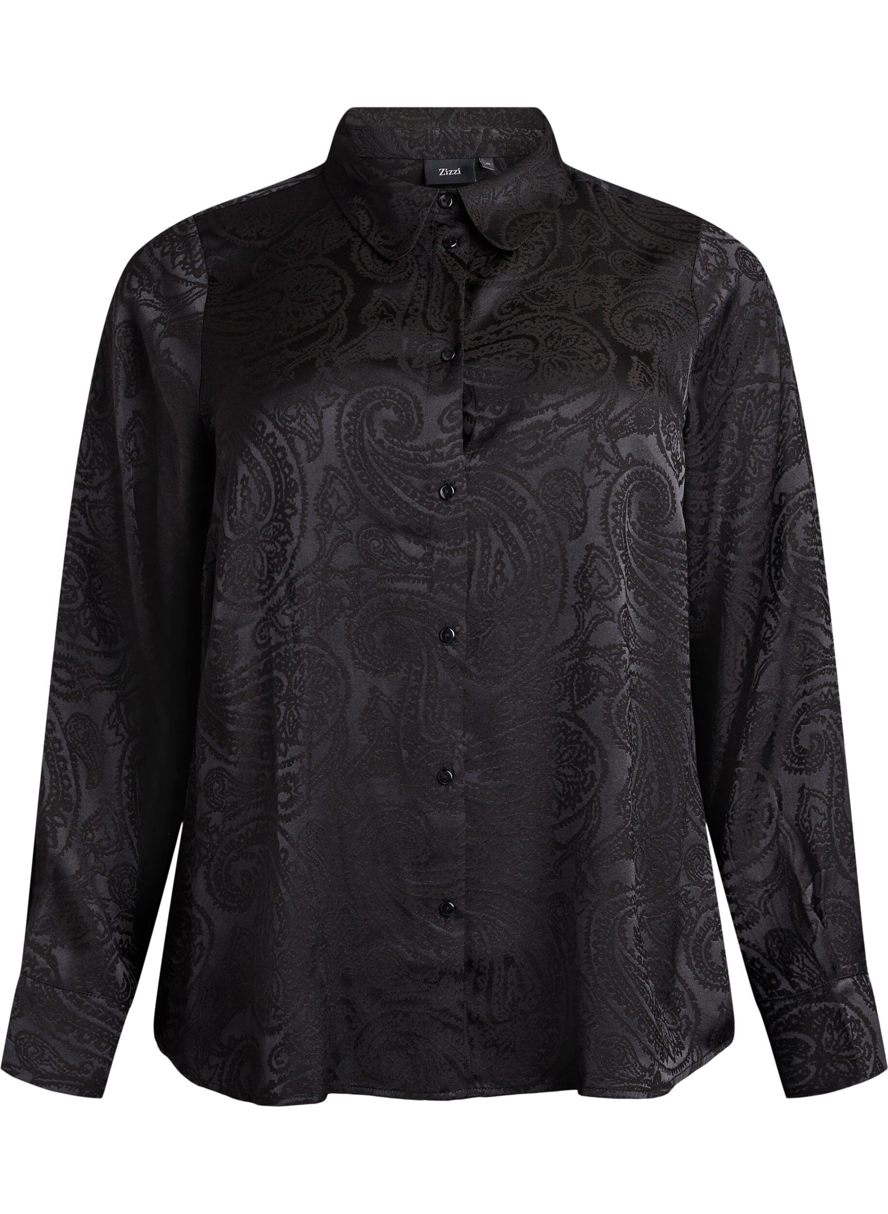 ZizziPaita samans&auml;vyisell&auml; paisley-kuviolla, Musta, Packshot image number 0