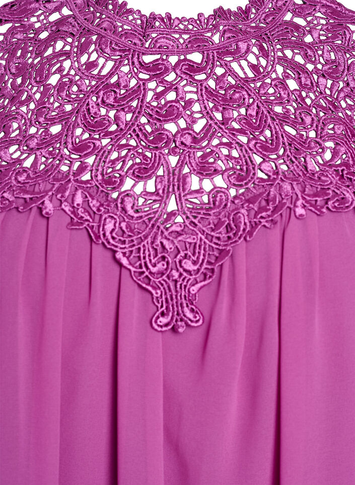 Hihaton juhlatoppi, jossa on virkattu osa, Violetti, Packshot image number 2