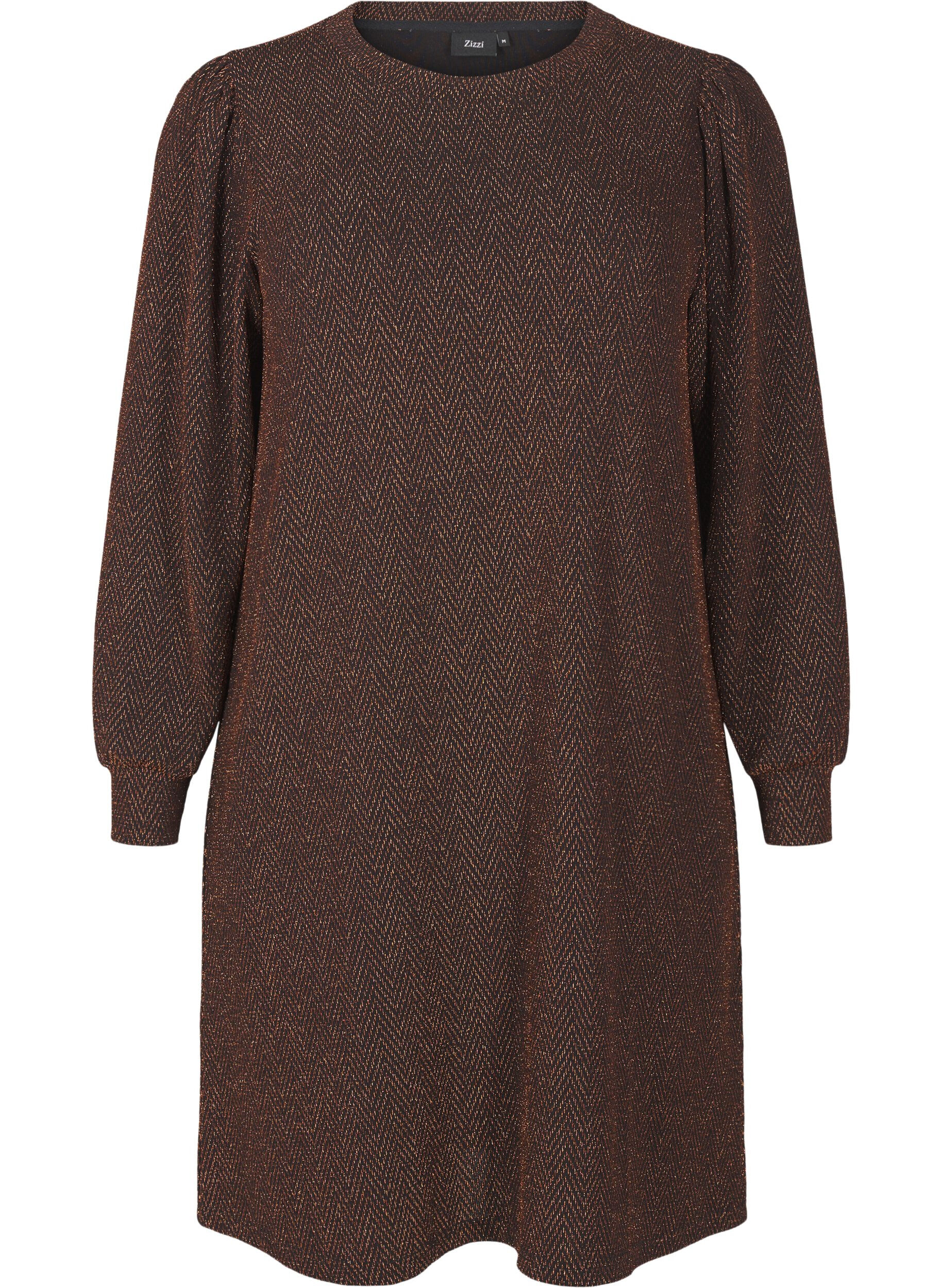 Zizzi Mekko siksak-kuviolla ja kimalteella, Copper ZigZagShimmer, Packshot image number 0