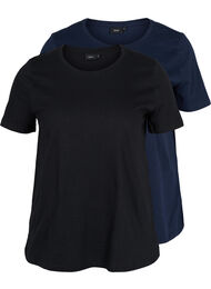 2 perus t-paitaa puuvillasta, Black/Navy Blazer