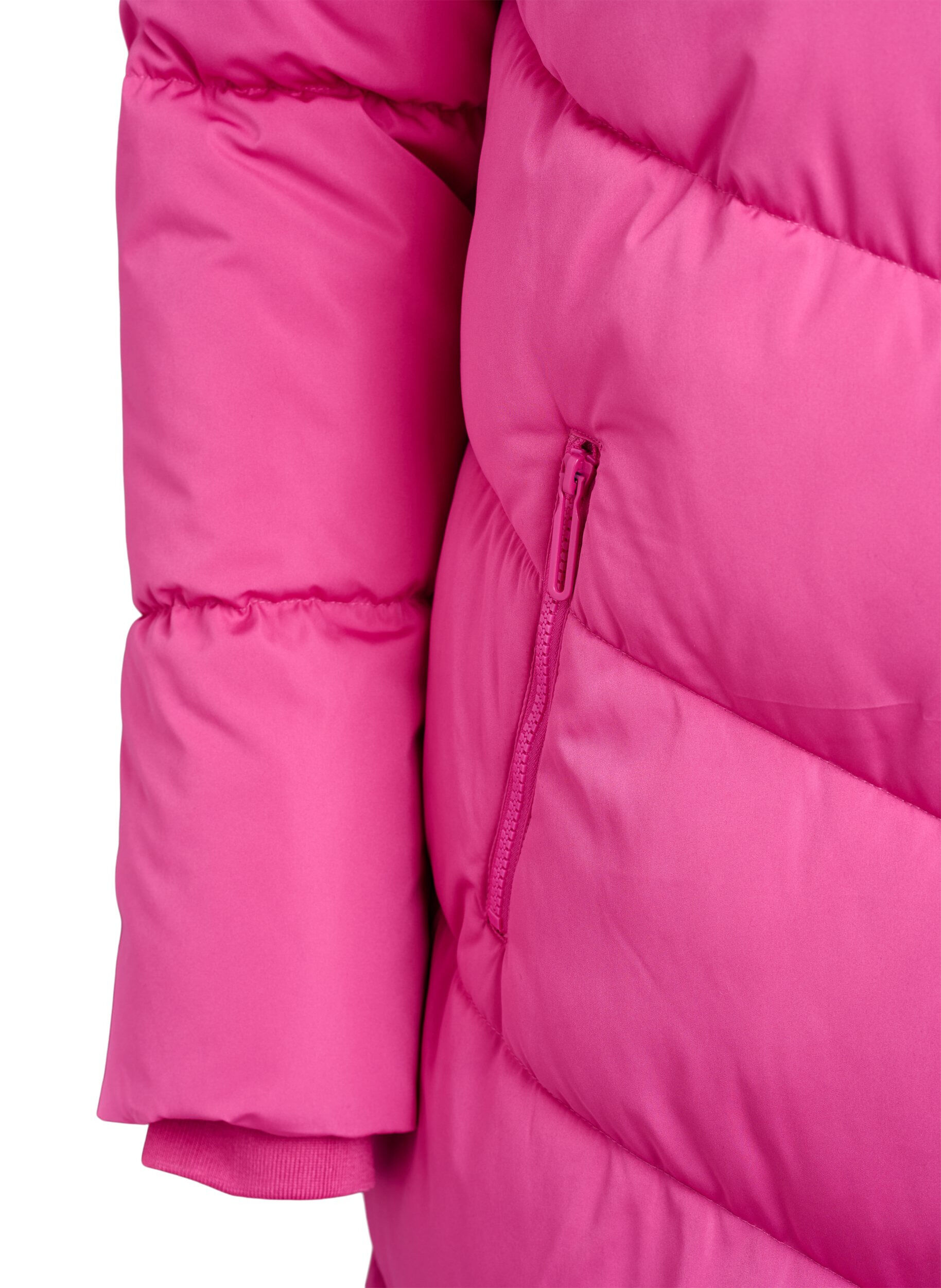 ZizziPitk&auml; toppatakki, jossa huppu ja taskut, Vaaleanpunainen, Packshot image number 3