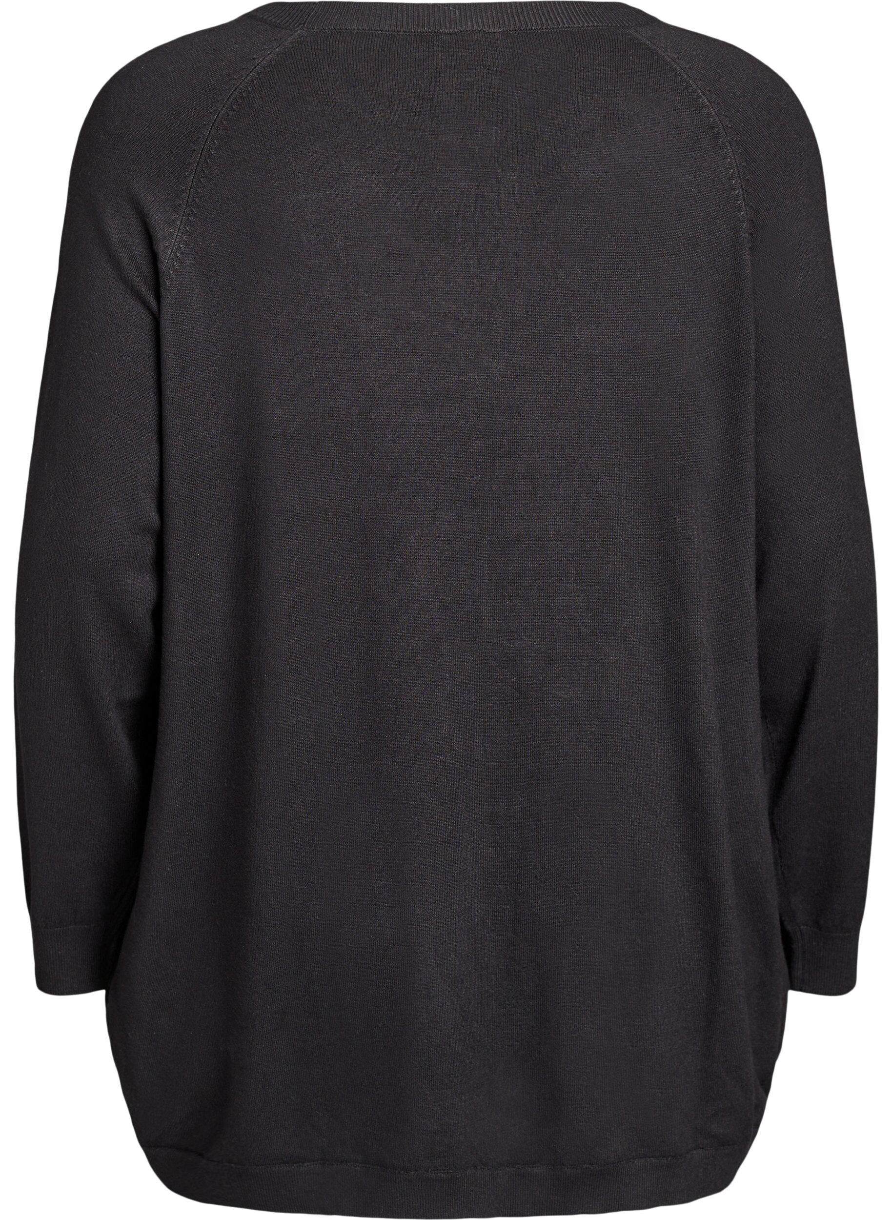 Zizzi Neulepusero sivunapeilla, Musta, Packshot image number 1