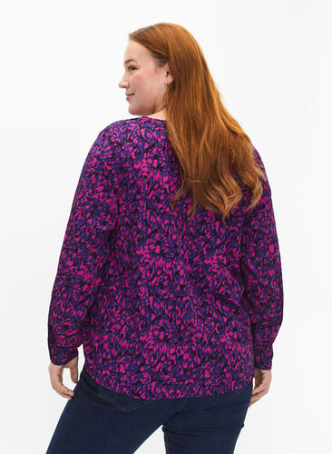 FLASH – Pitkähihainen pusero painatuksella, Pink Blue AOP, Model image number 1