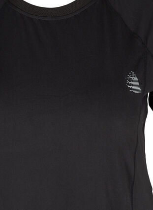 Yksinkertainen t-paita treeniin heijastinyksityiskohdilla , Black, Packshot image number 3