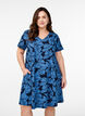 Lyhyt a-linjainen mekko kukkakuviolla, Sininen, Model image number 0