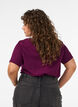 Luomupuuvillainen T-paita veluuritekstill&auml;, Violetti, Model image number 2