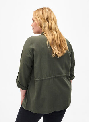 taskullinen paita pellavasekoitetta, Thyme, Model image number 1