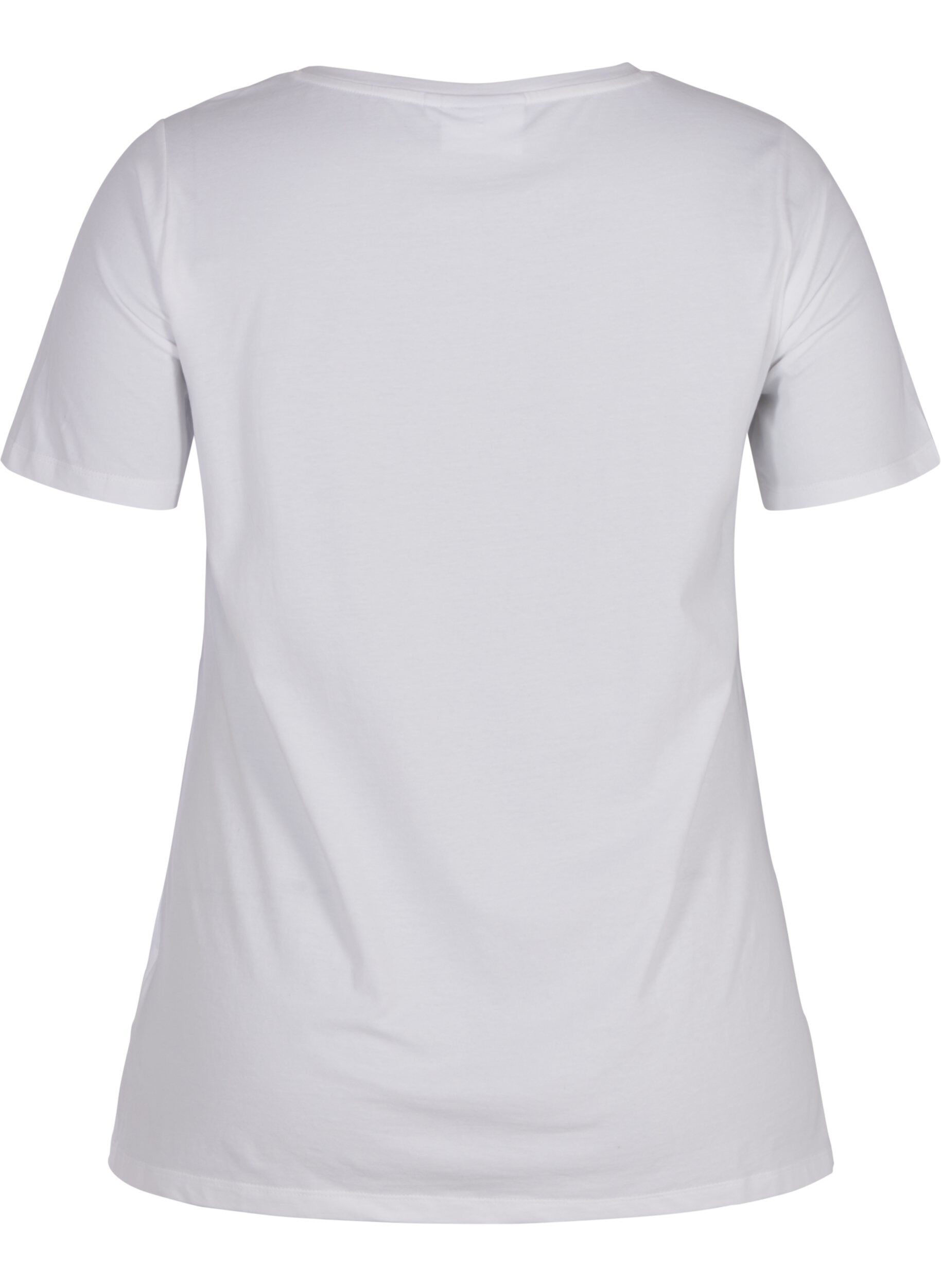Zizzi Basic t-paita, Bright White, Packshot image number 1