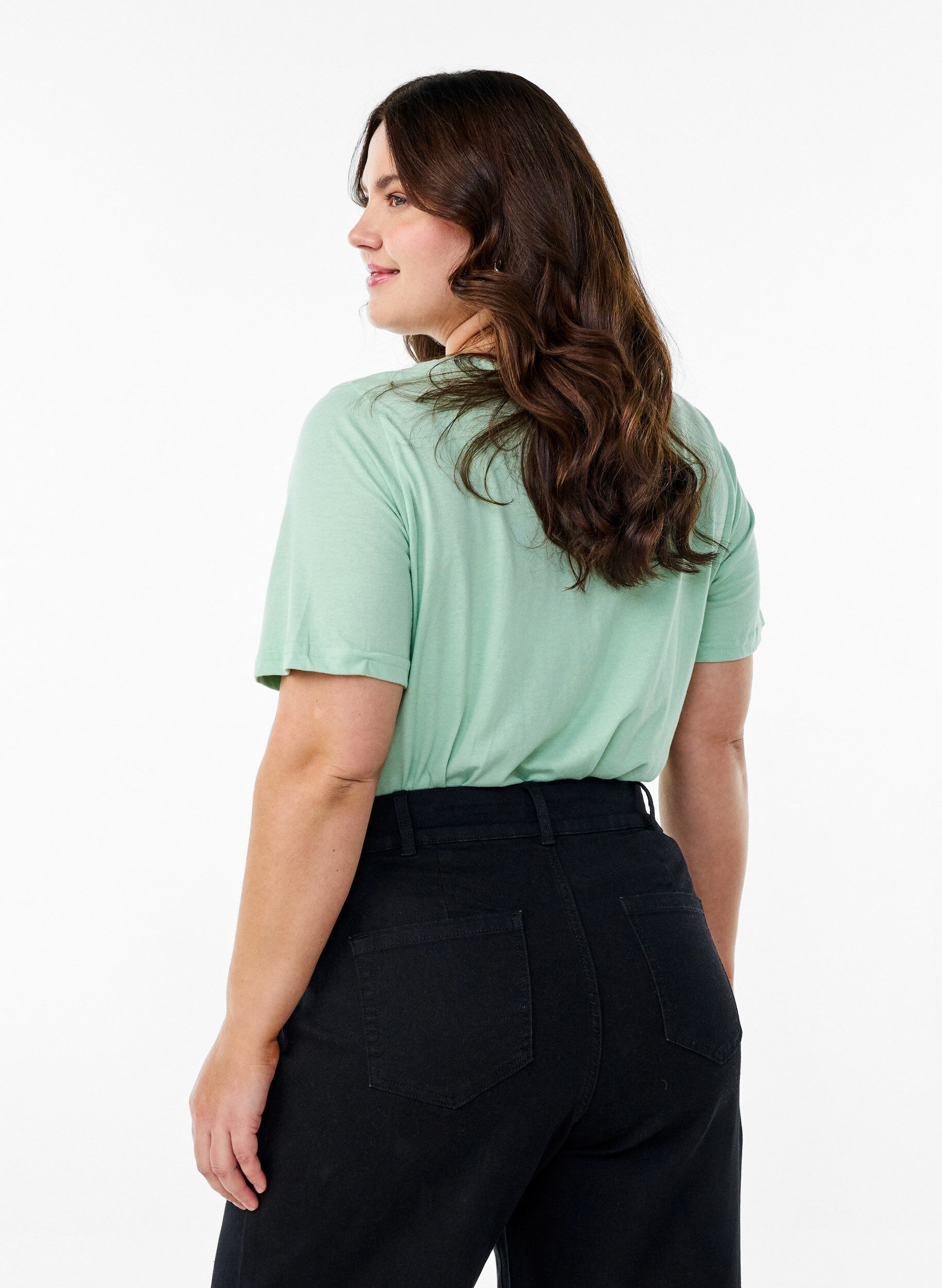 Zizzi FLASH - T-paita printill&auml;, Vihre&auml;, Model image number 2