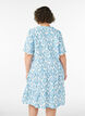Lyhyt A-linjainen mekko puuvillamusliinista, Vanilja, Model image number 2