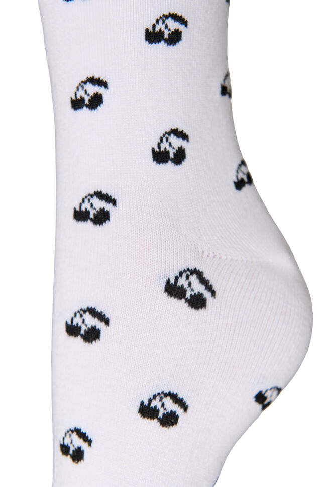 Puuvillasukat kuvioilla, Valkoinen, Packshot image number 2