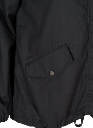 Lyhyt takki hupulla ja taskuilla, Black, Packshot image number 3