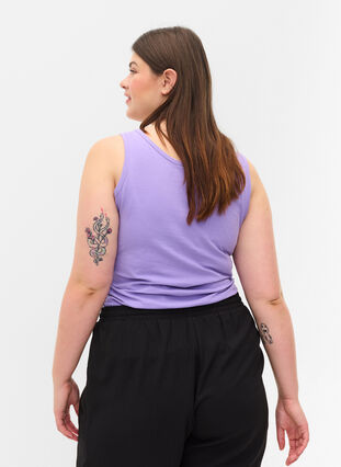 Yksivärinen perus paita puuvillasta, Paisley Purple, Model image number 1