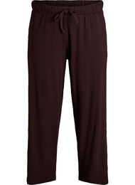 Ribatut jersey -housut korkealla vyötäröllä, Ruskea