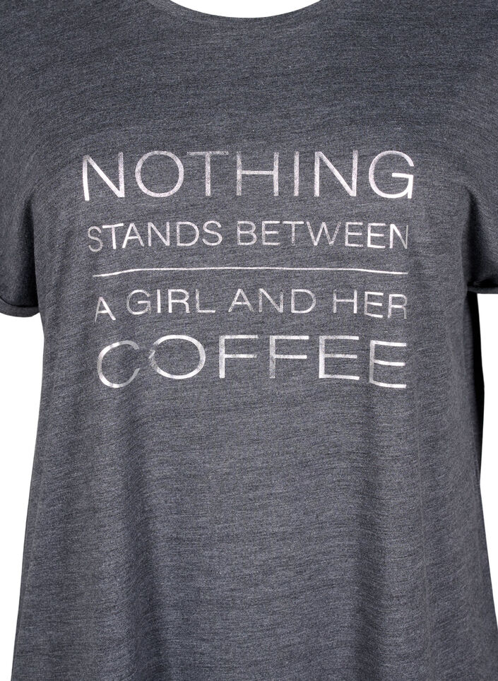 Lyhythihainen yöpaita tekstipainatuksella, , Packshot image number 2