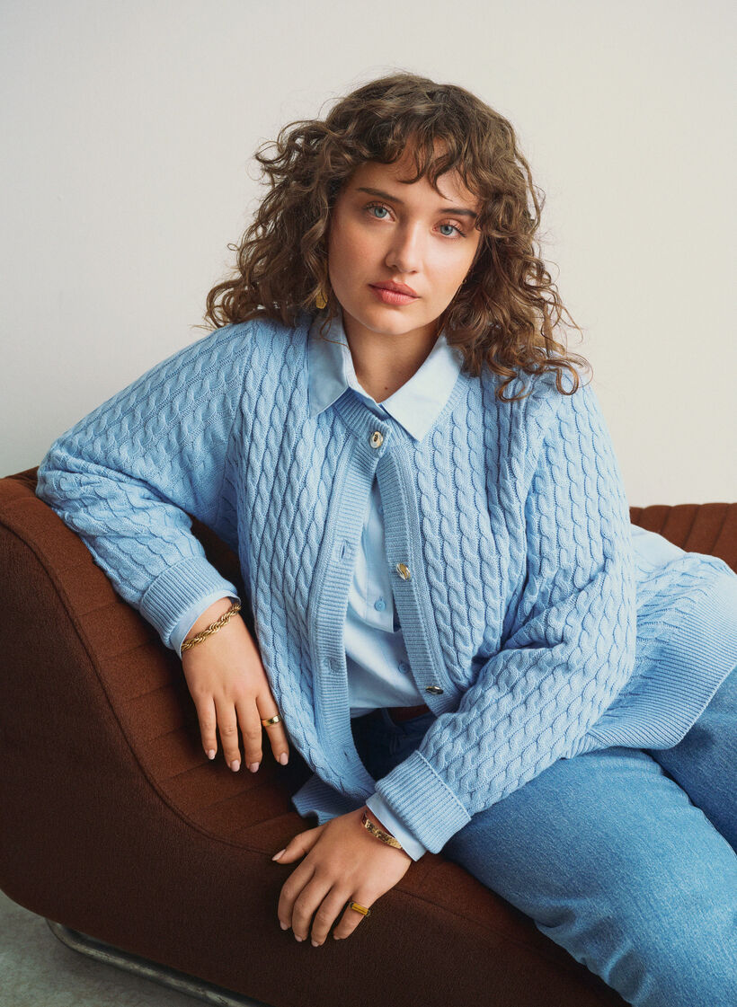 Pitk&auml;hihainen puuvillapaita, Sininen, Image image number 0