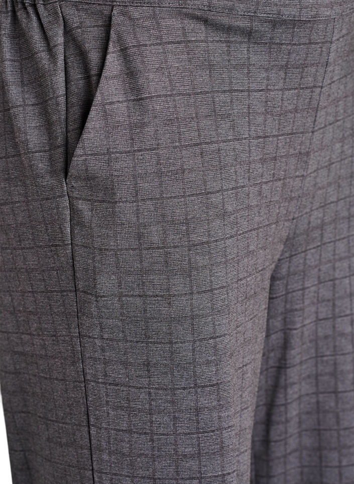 Ruudulliset leveälahkeiset housut, Harmaa, Packshot image number 2