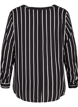Raidallinen viskoosipusero, Black White stripe, Packshot image number 1