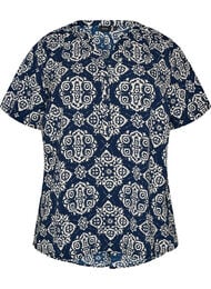 Pusero lyhyill&auml; hihoilla ja v-p&auml;&auml;ntiell&auml;, Sininen