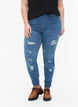 Jeggingsit kulutetuilla yksityiskohdilla, Blue denim, Model image number 2
